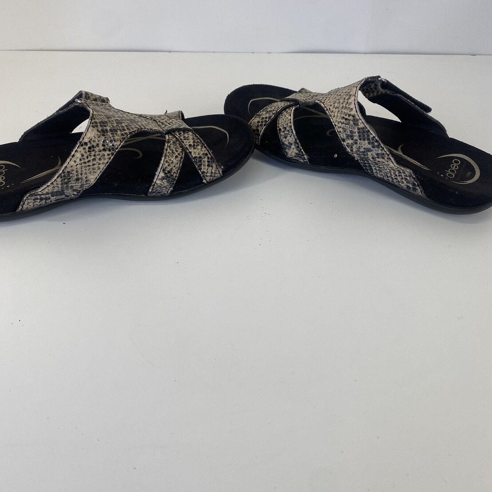 Abeo Sandals Black Snakeskin Bio System Walking Slip On Shoes Women's Size 6 - Picture 6 of 6